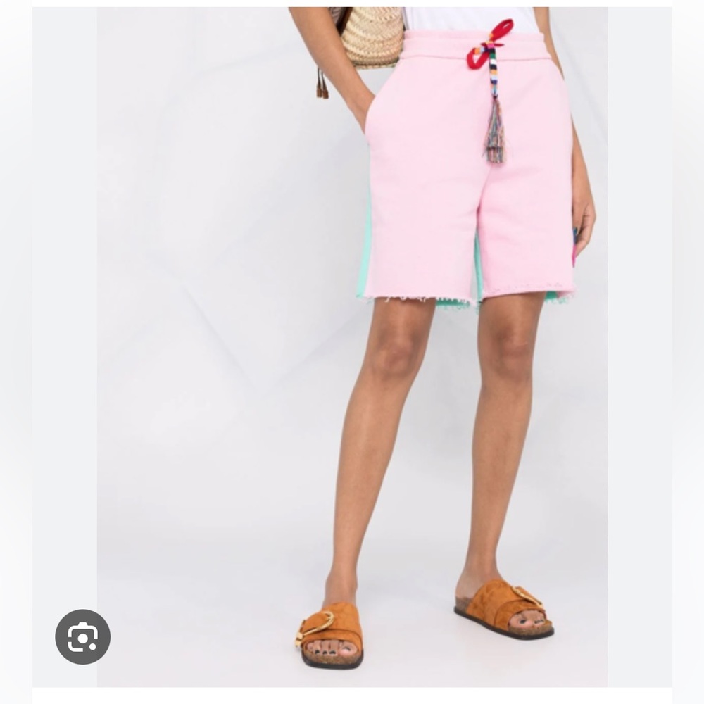 Etro Womens Color Block Sweat Shorts Size IT 44 US 10 Pagasus Cotton Blue Pink